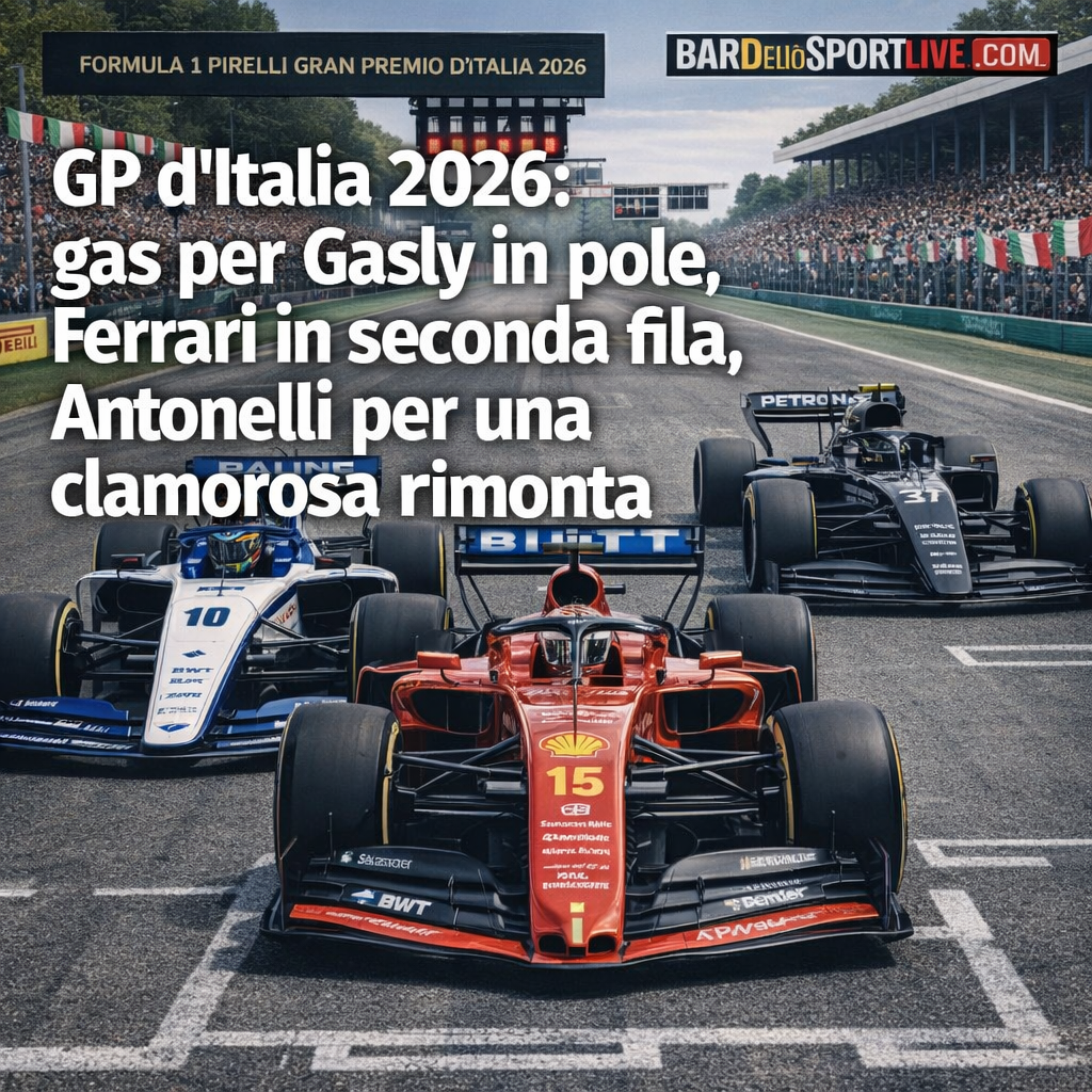 GP d’Italia 2026: gas per Gasly in pole, Ferrari in seconda fila, Antonelli per una clamorosa rimonta 1AA