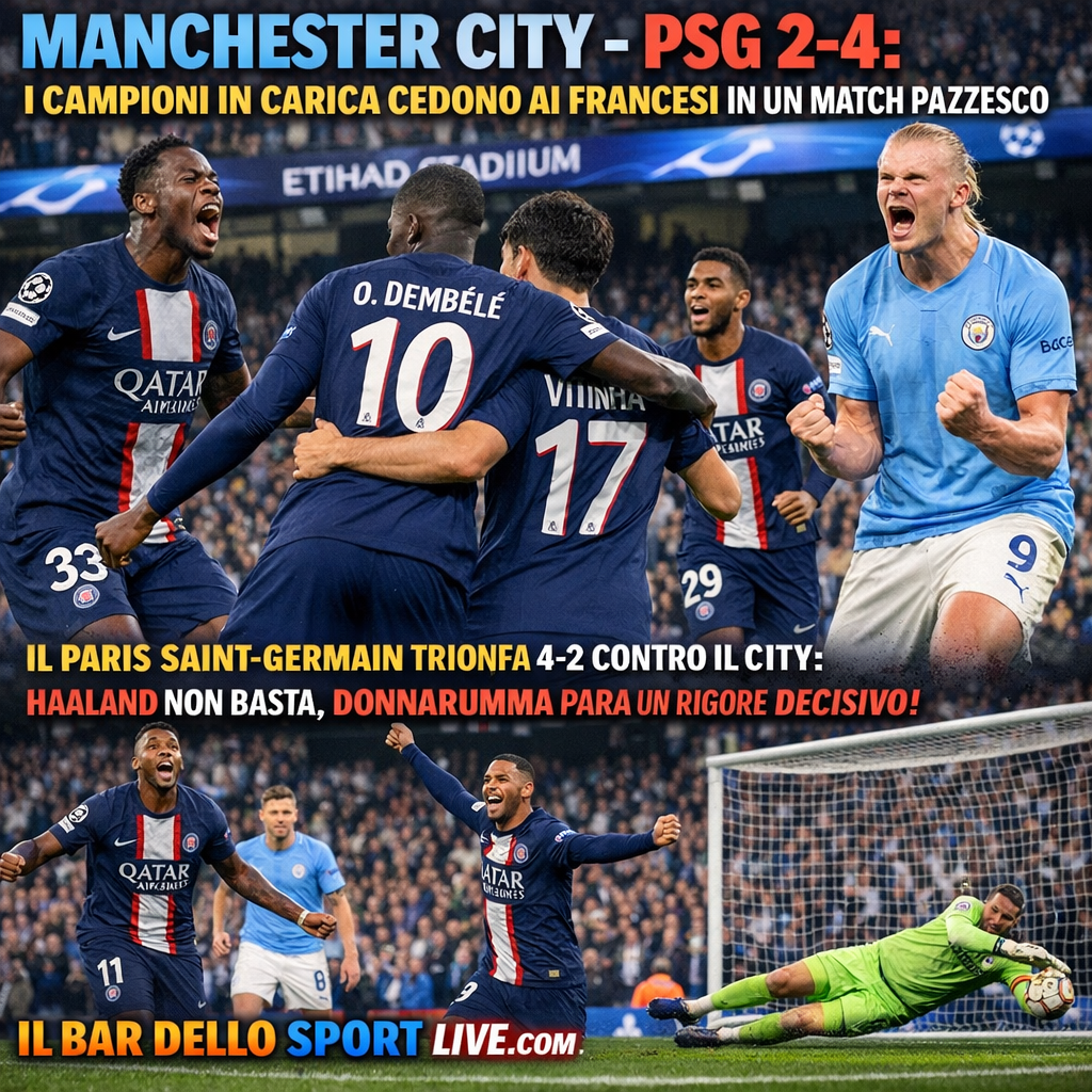 Manchester City-PSG 2-4: i Campioni in carica cedono ai francesi in un match pazzesco 15